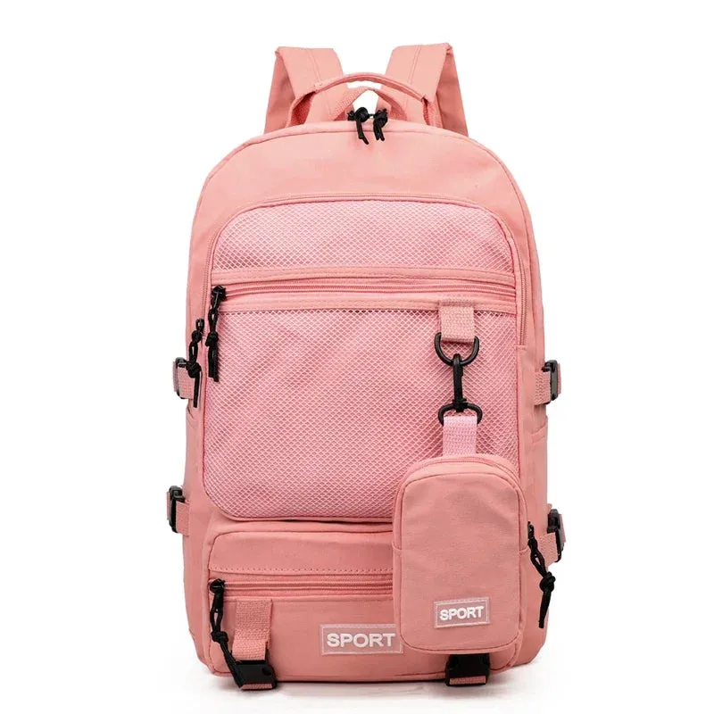 Uakiss Hot Selling Solid Color Multi Kinetic Oxford Women's Backpack New Business Travel Sports High-capacity Men's Backpack