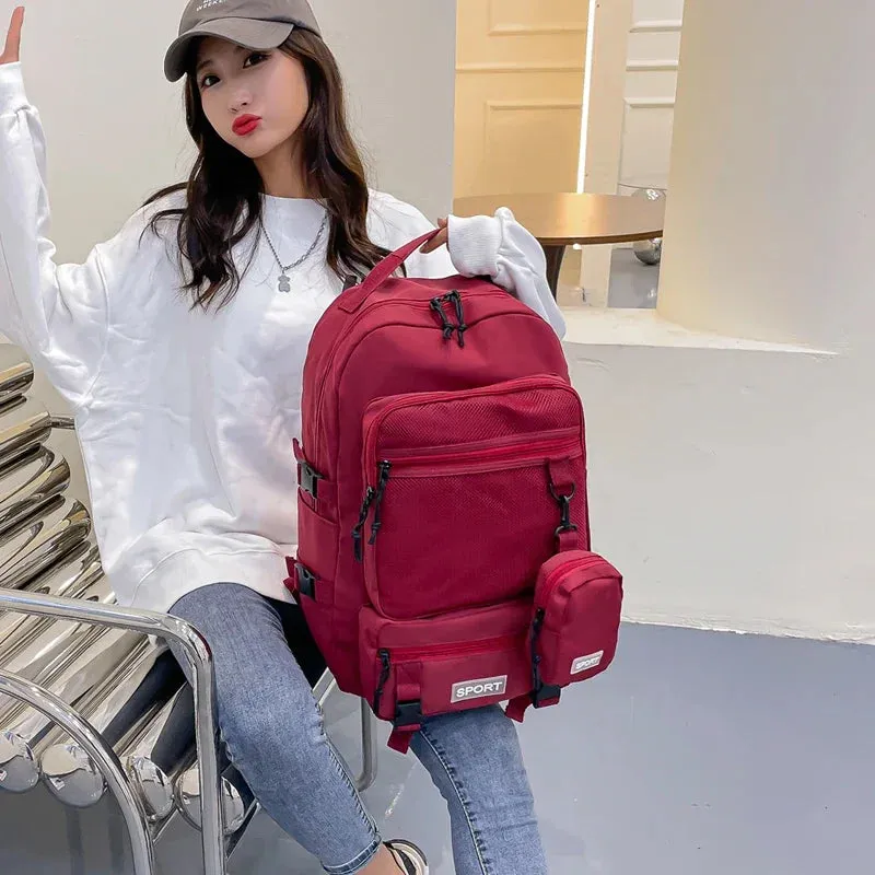 Uakiss Hot Selling Solid Color Multi Kinetic Oxford Women's Backpack New Business Travel Sports High-capacity Men's Backpack