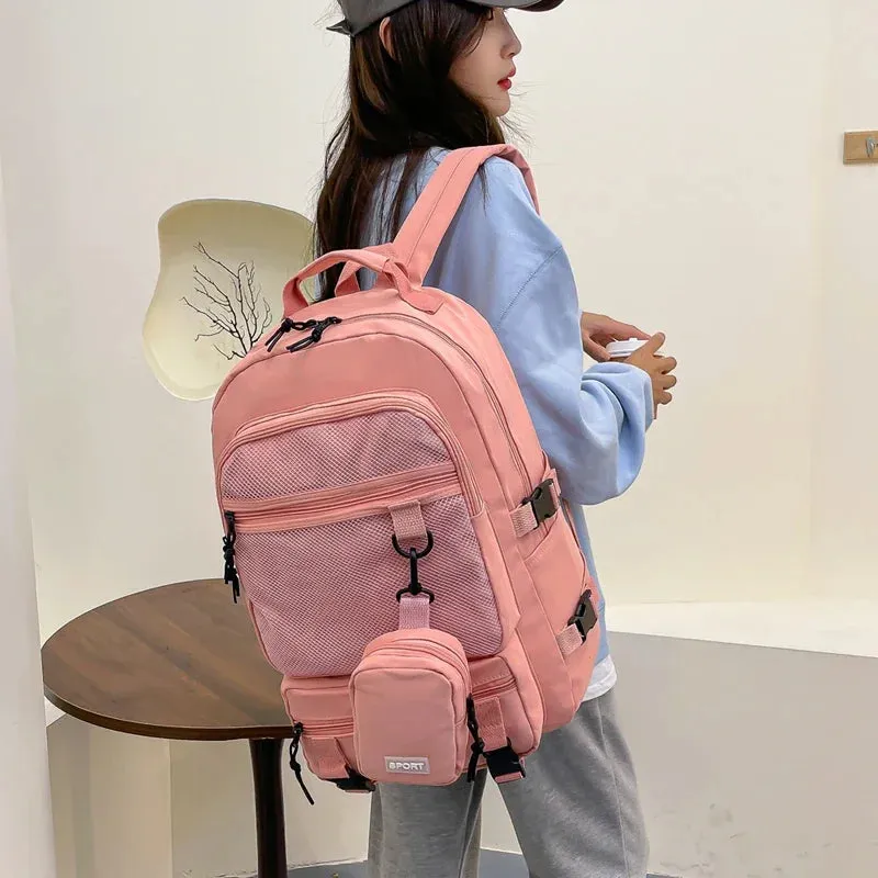 Uakiss Hot Selling Solid Color Multi Kinetic Oxford Women's Backpack New Business Travel Sports High-capacity Men's Backpack