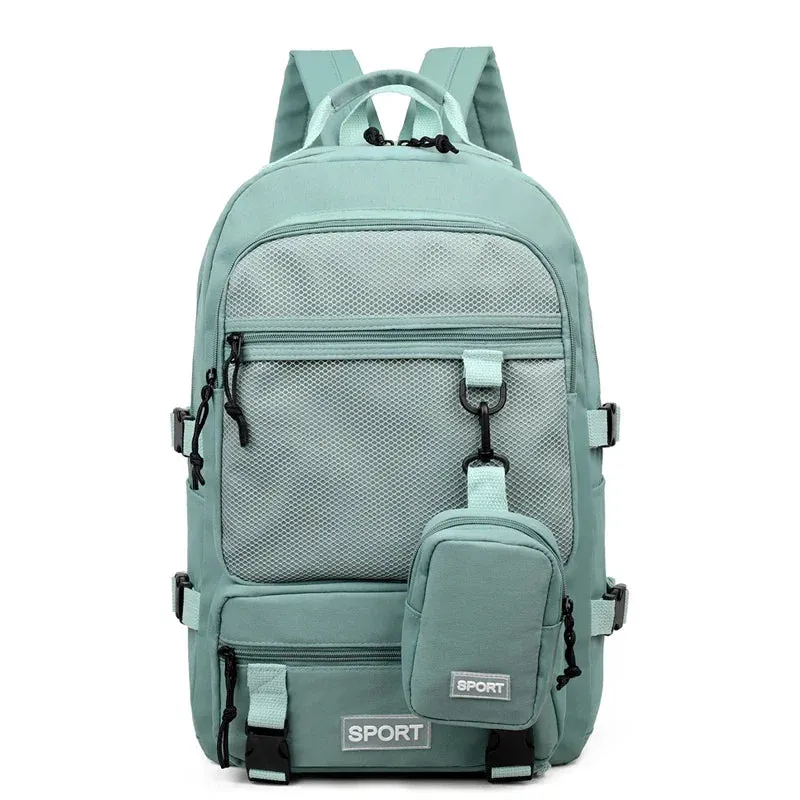 Uakiss Hot Selling Solid Color Multi Kinetic Oxford Women's Backpack New Business Travel Sports High-capacity Men's Backpack