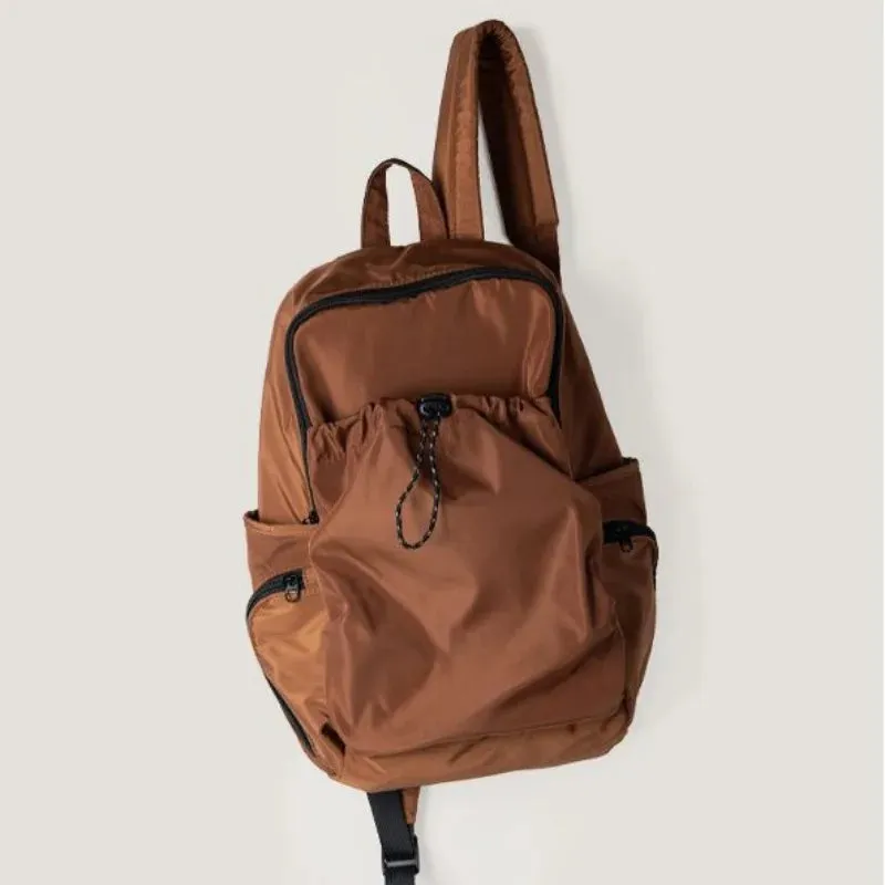 UAKISS  -  Korean Fashion Casual Nylon Backpacks High-capacity Portability School Bags Women 2024 Chic Drawstring Design Rucksack