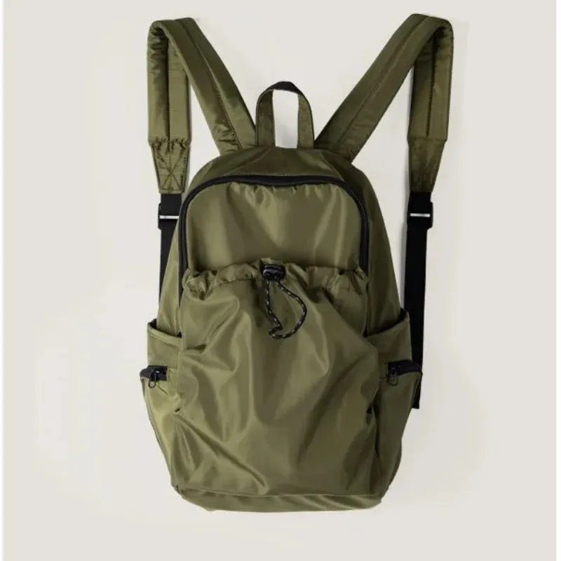 UAKISS  -  Korean Fashion Casual Nylon Backpacks High-capacity Portability School Bags Women 2024 Chic Drawstring Design Rucksack