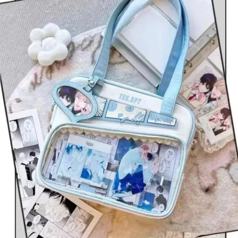Uakiss Manga Lolita Womens Shoulder Bag Jk Graffiti Cartoon Fashion Cute Kawaii Handbag Pu Leather Harajuku Female Underarm Bag
