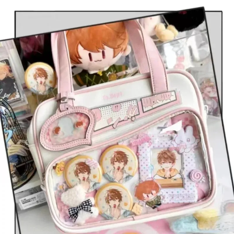 Uakiss Manga Lolita Womens Shoulder Bag Jk Graffiti Cartoon Fashion Cute Kawaii Handbag Pu Leather Harajuku Female Underarm Bag