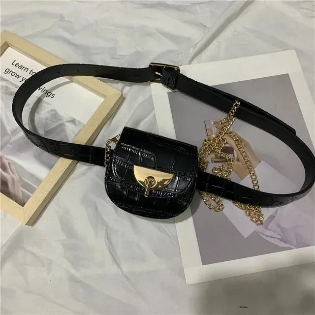 UAKISS  -  Personality Y2k Aesthetic Harajuku Mini Bags Women Fashion Leopard Belt Shoulder Handbags Streetwear Casual Waist Packs Trendy