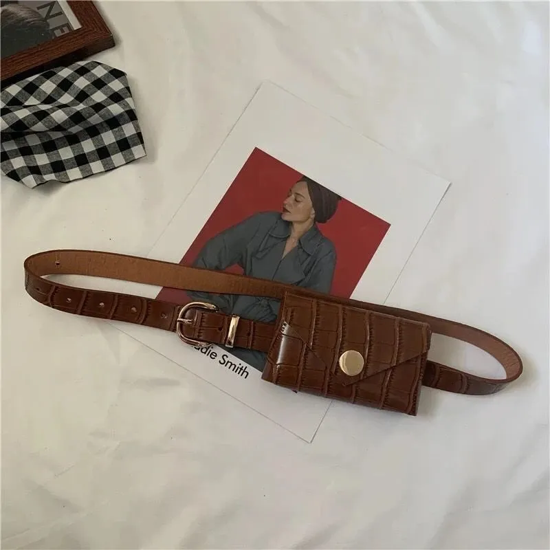 UAKISS  -  Punk Belt Vintage Casual Waist Packs Y2k Aesthetic All Match Trendy Ins Mini Handbags Casual Streetwear Fashion New Women Bags