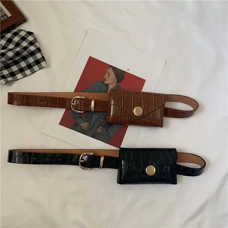 UAKISS  -  Punk Belt Vintage Casual Waist Packs Y2k Aesthetic All Match Trendy Ins Mini Handbags Casual Streetwear Fashion New Women Bags