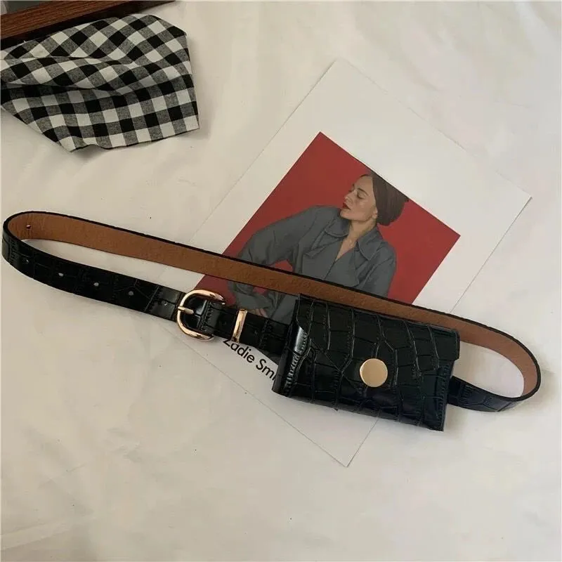 UAKISS  -  Punk Belt Vintage Casual Waist Packs Y2k Aesthetic All Match Trendy Ins Mini Handbags Casual Streetwear Fashion New Women Bags