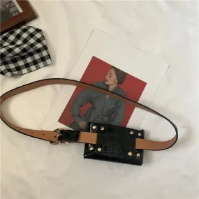 UAKISS  -  Punk Belt Vintage Casual Waist Packs Y2k Aesthetic All Match Trendy Ins Mini Handbags Casual Streetwear Fashion New Women Bags