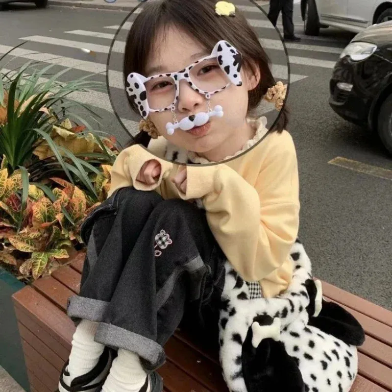 UAKISS  -  Sweet Y2k Fashion Cow Print Shoulder Bag Trendy Kawaii Harajuku Vintage Handbags Cartoon Women Crossbody Bags All Match Korean