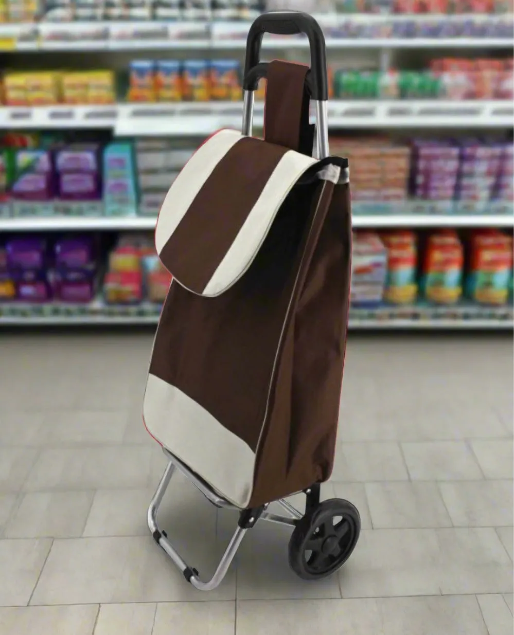 Wheeled Foldable Grocery Shopping Trolley Bag | Rolling Shopping Cart