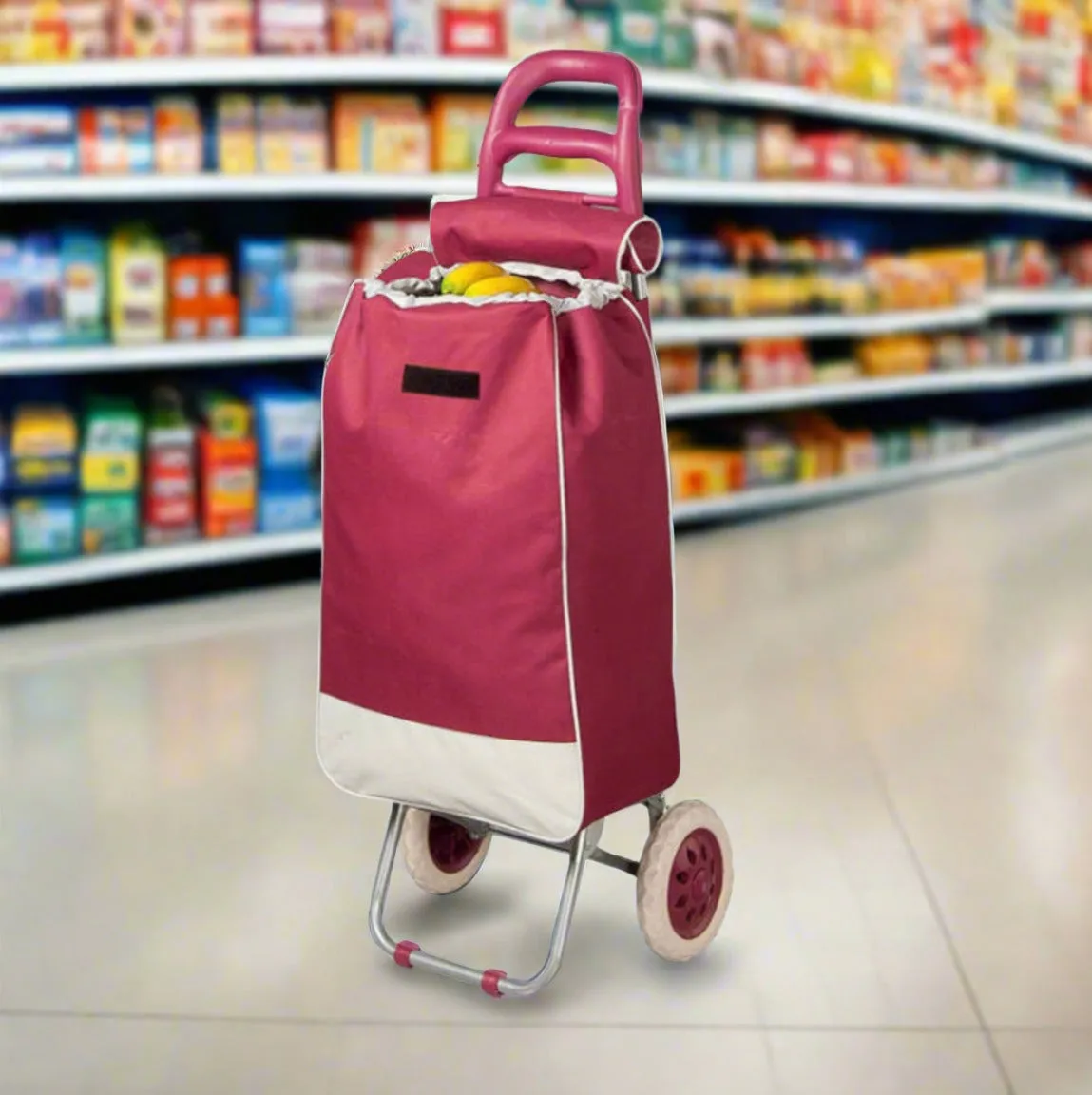 Wheeled Foldable Grocery Shopping Trolley Bag | Rolling Shopping Cart