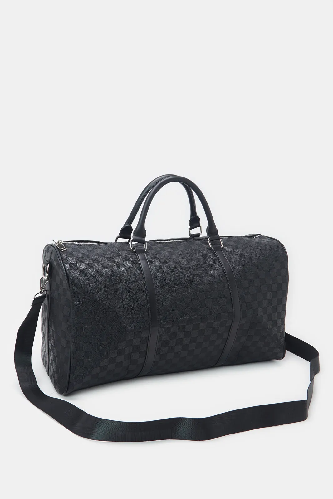 Women Black Printed Duffle Bag
