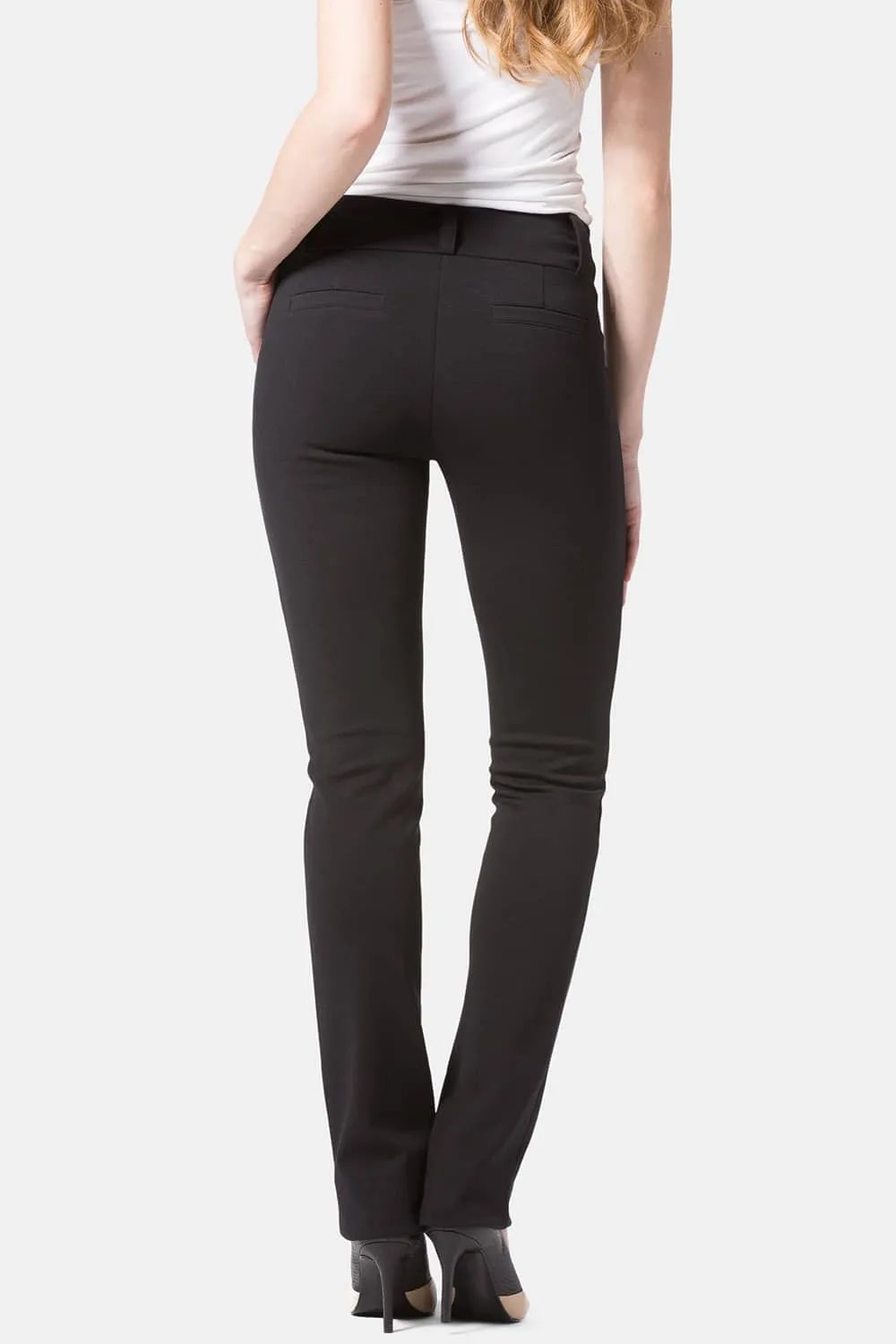 Women's Ponte Knit Pull-On Slim Straight Leg Work Pant - OUTLET - FINAL SALE