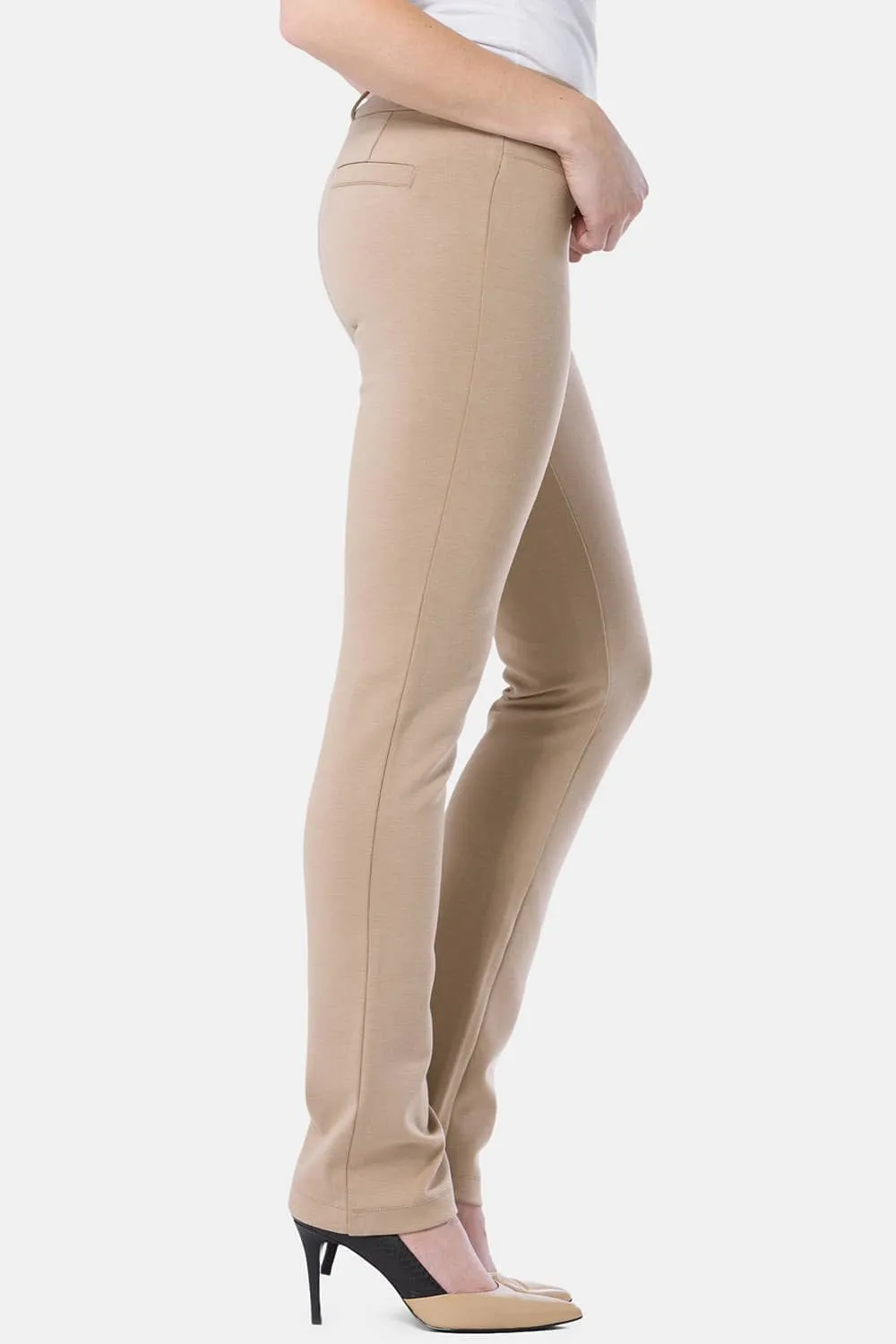 Women's Ponte Knit Pull-On Slim Straight Leg Work Pant - OUTLET - FINAL SALE