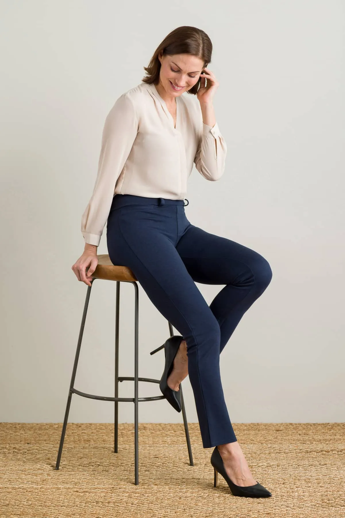 Women's Ponte Knit Pull-On Slim Straight Leg Work Pant - OUTLET - FINAL SALE