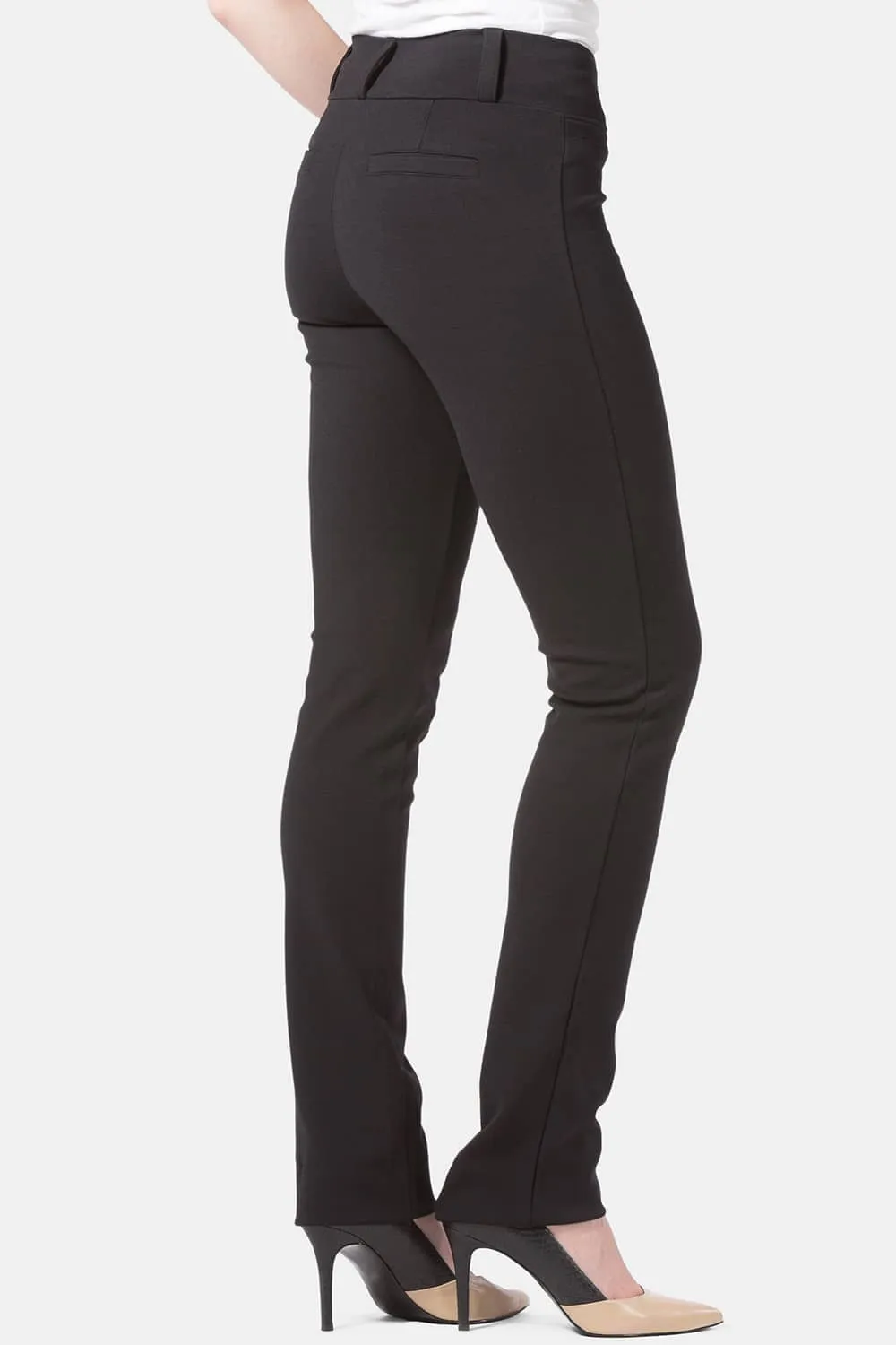 Women's Ponte Knit Pull-On Slim Straight Leg Work Pant - OUTLET - FINAL SALE