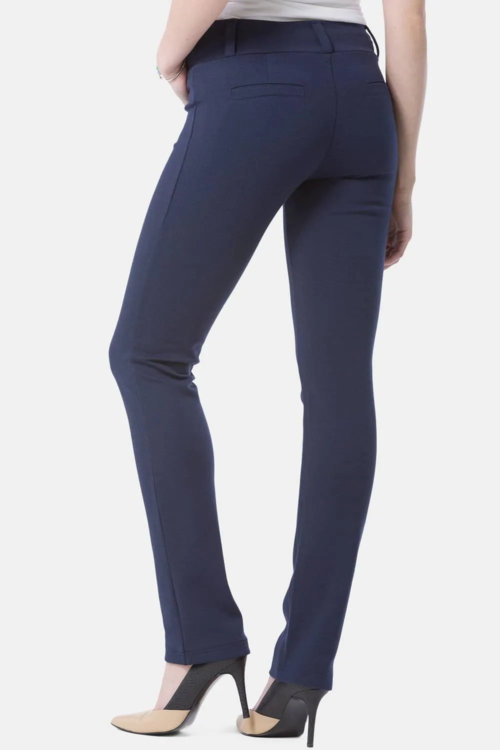 Women's Ponte Knit Pull-On Slim Straight Leg Work Pant - OUTLET - FINAL SALE
