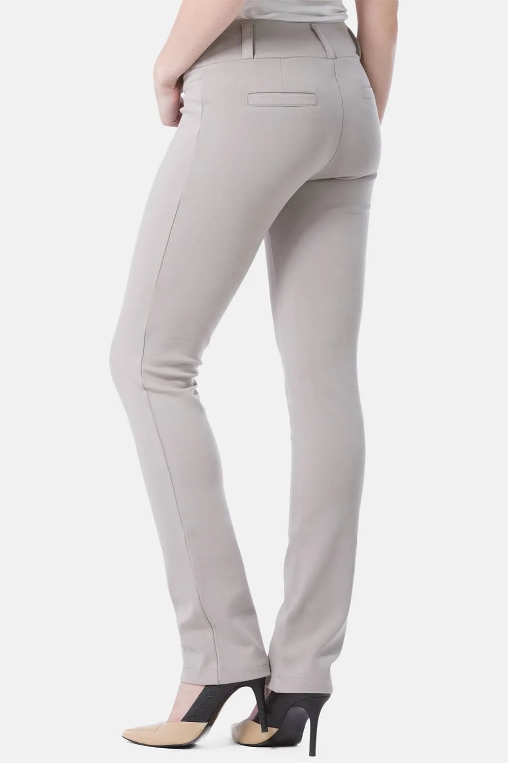 Women's Ponte Knit Pull-On Slim Straight Leg Work Pant - OUTLET - FINAL SALE