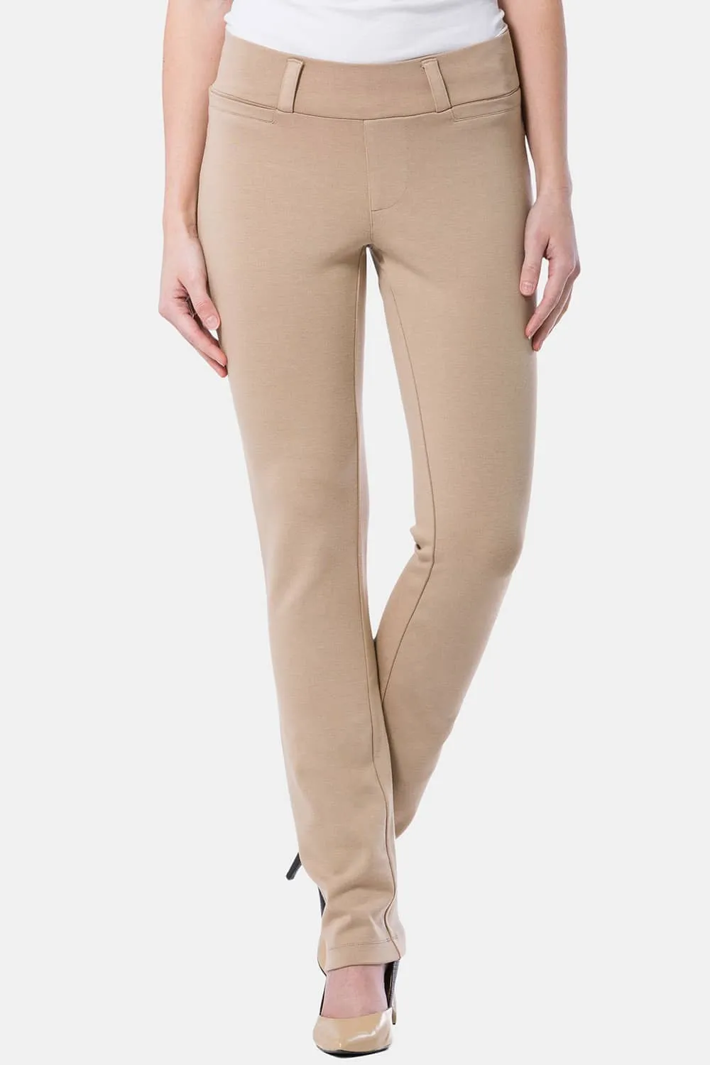 Women's Ponte Knit Pull-On Slim Straight Leg Work Pant - OUTLET - FINAL SALE