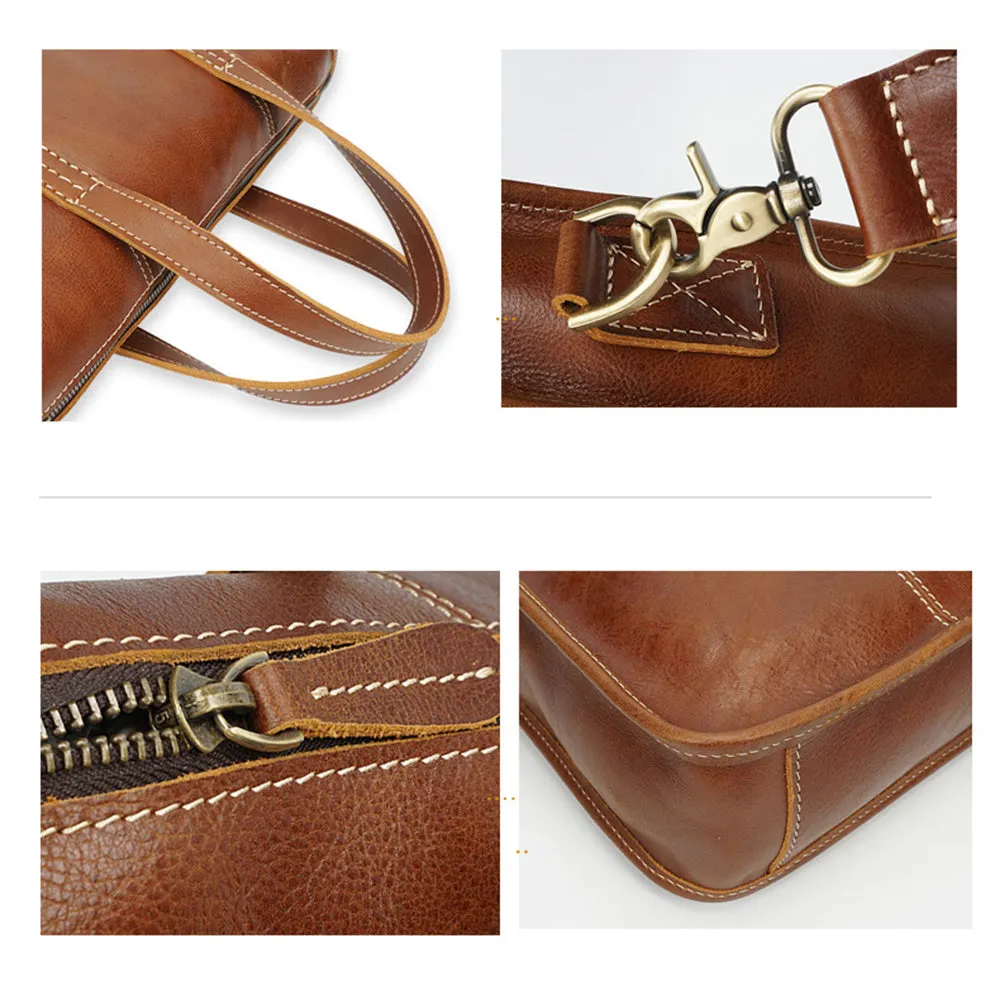 YAAGLE Men's Genuine Leather Business Messenger Handbag YGYD8093