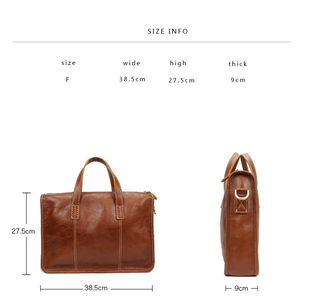 YAAGLE Men's Genuine Leather Business Messenger Handbag YGYD8093