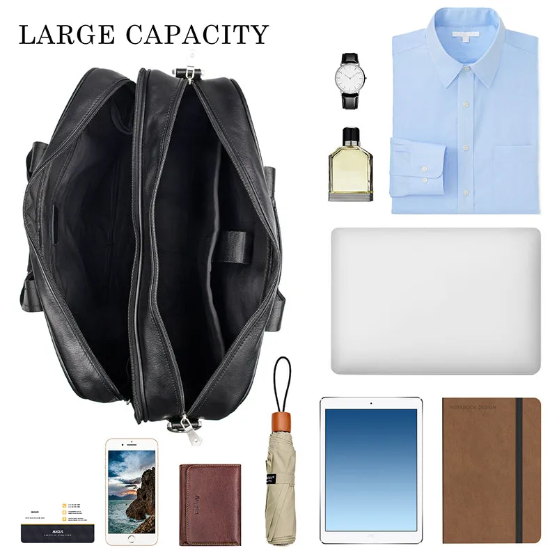 YAAGLE Men's Genuine Leather Business Travel Handbag YG7319A