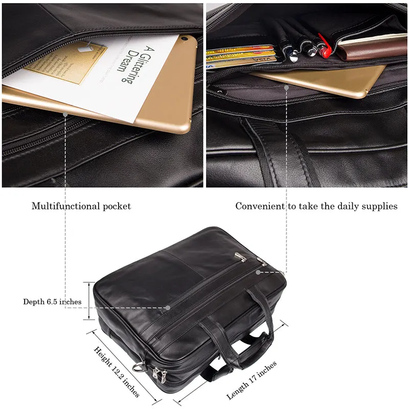 YAAGLE Men's Genuine Leather Business Travel Handbag YG7319A