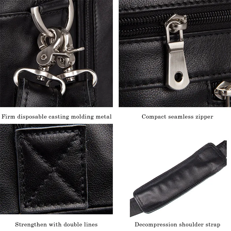 YAAGLE Men's Genuine Leather Business Travel Handbag YG7319A