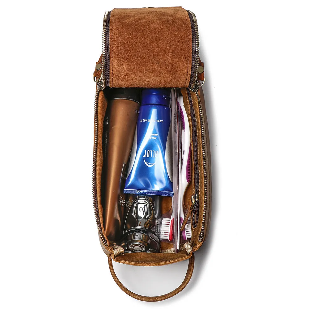 YAAGLE Multi-functional Crazy Horse Leather Cosmetic Handbag YG9049