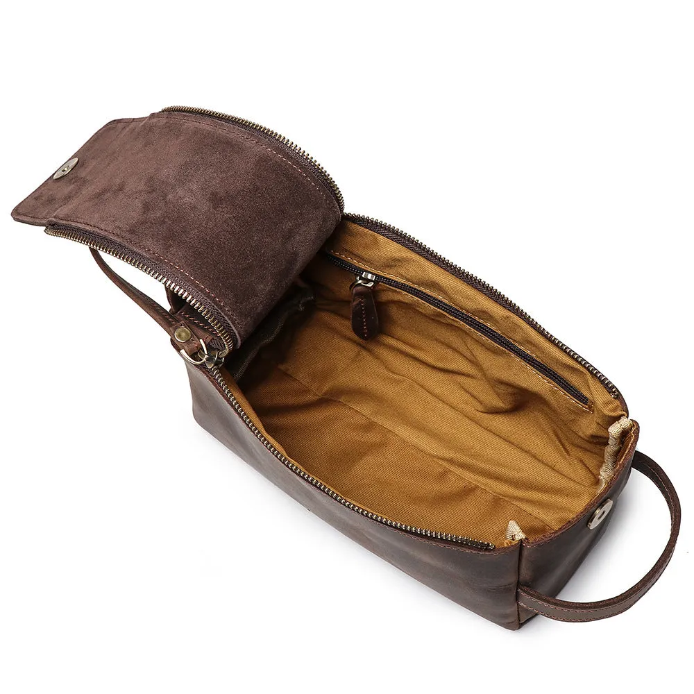 YAAGLE Multi-functional Crazy Horse Leather Cosmetic Handbag YG9049