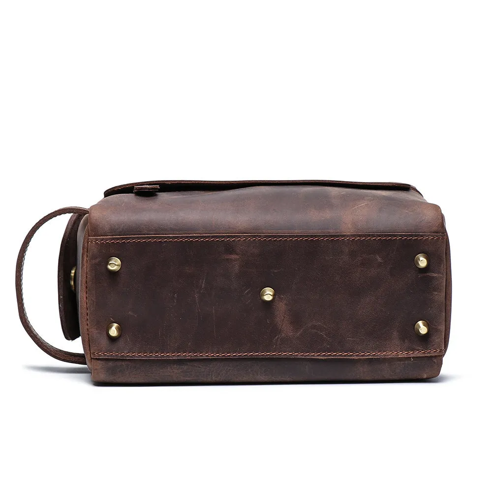 YAAGLE Multi-functional Crazy Horse Leather Cosmetic Handbag YG9049