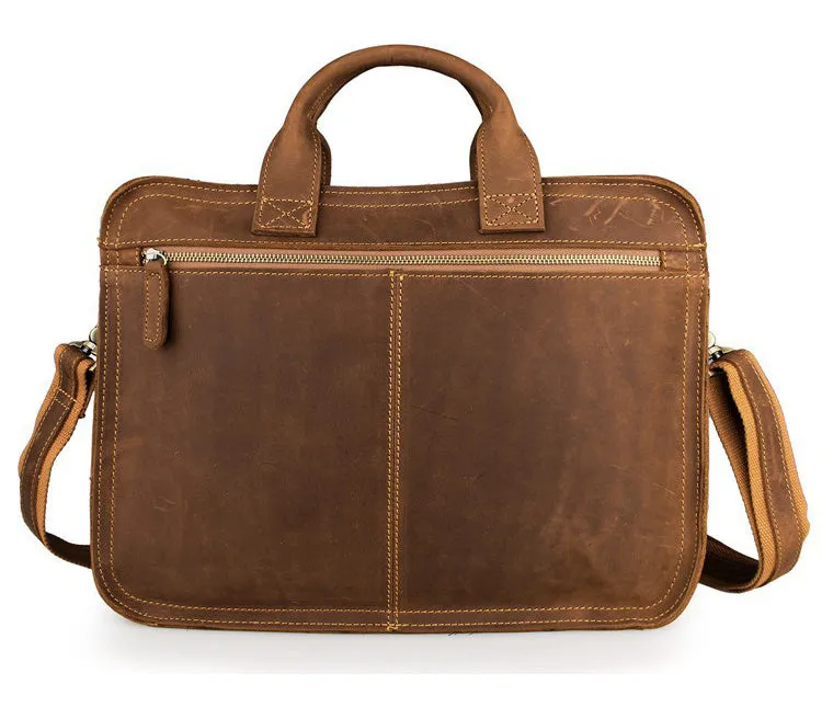 YAAGLE Multi-pockets Crazy Horse Leather Briefcase Handbag for Men YG6020