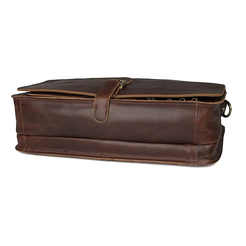 YAAGLE Multi-pockets Crazy Horse Leather Briefcase Handbag for Men YG6020