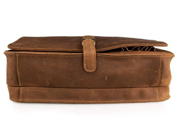 YAAGLE Multi-pockets Crazy Horse Leather Briefcase Handbag for Men YG6020