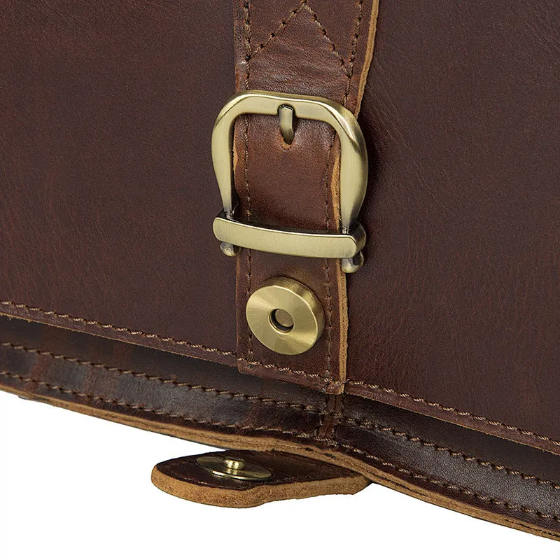 YAAGLE Multi-pockets Crazy Horse Leather Briefcase Handbag for Men YG6020