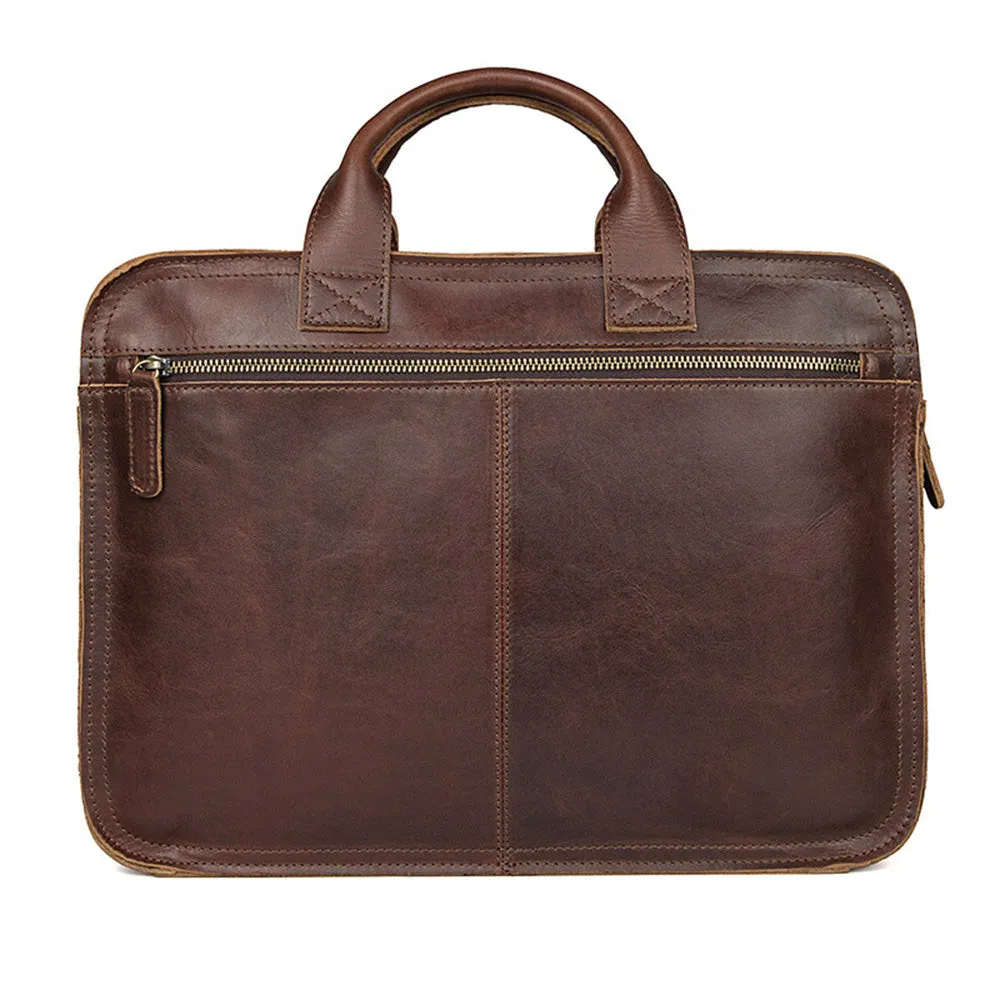 YAAGLE Multi-pockets Crazy Horse Leather Briefcase Handbag for Men YG6020