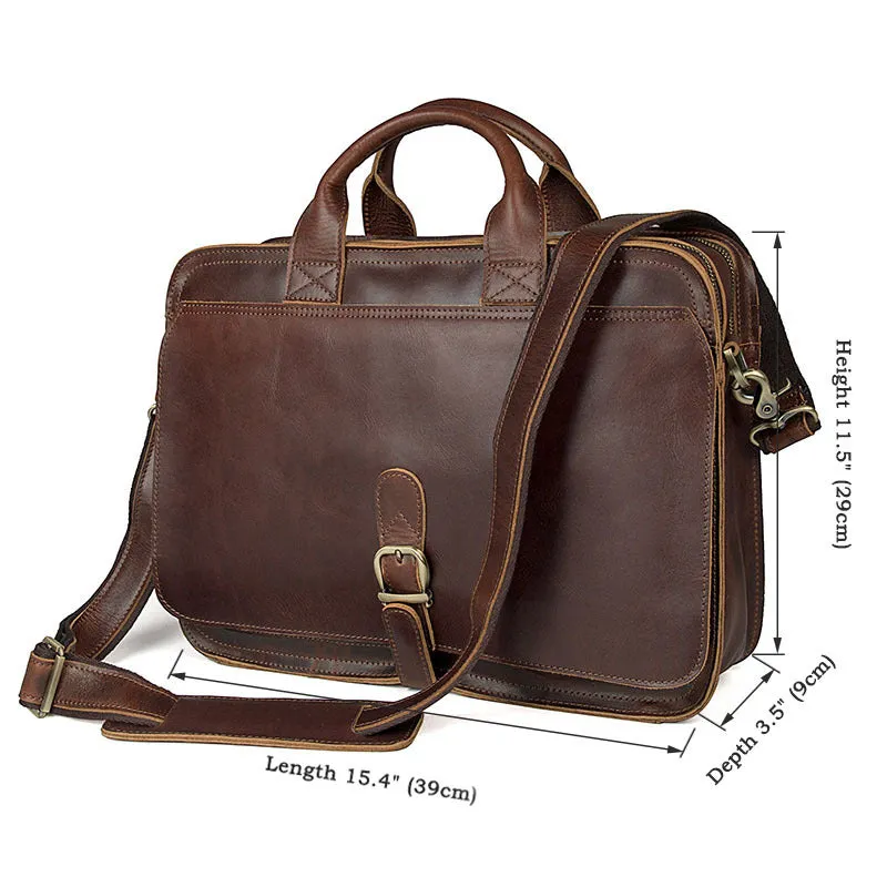 YAAGLE Multi-pockets Crazy Horse Leather Briefcase Handbag for Men YG6020