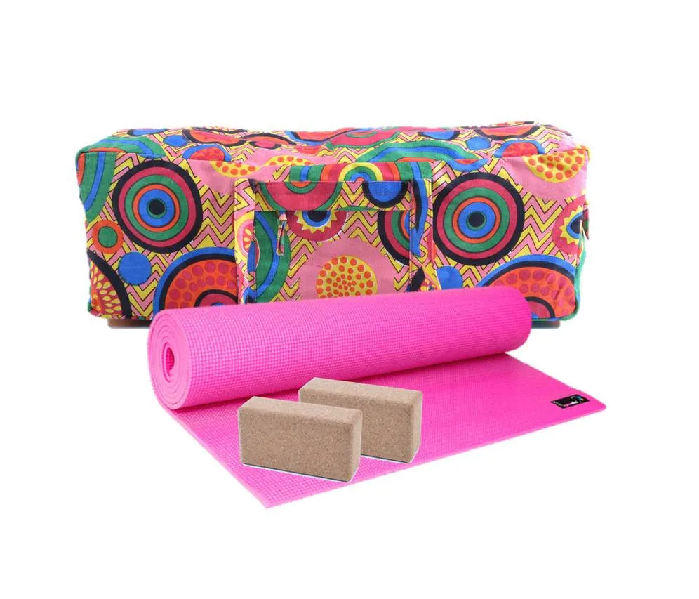 Yoga Studio Large Pink 6MM Mat Kit