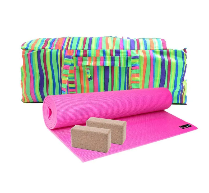 Yoga Studio Large Pink 6MM Mat Kit