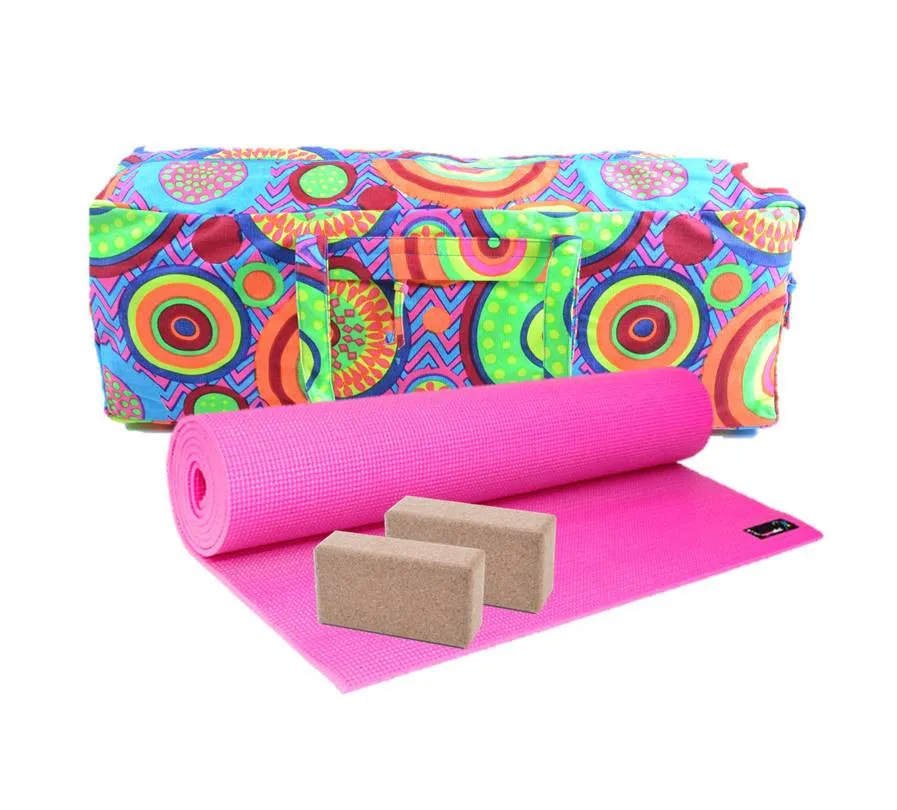 Yoga Studio Large Pink 6MM Mat Kit
